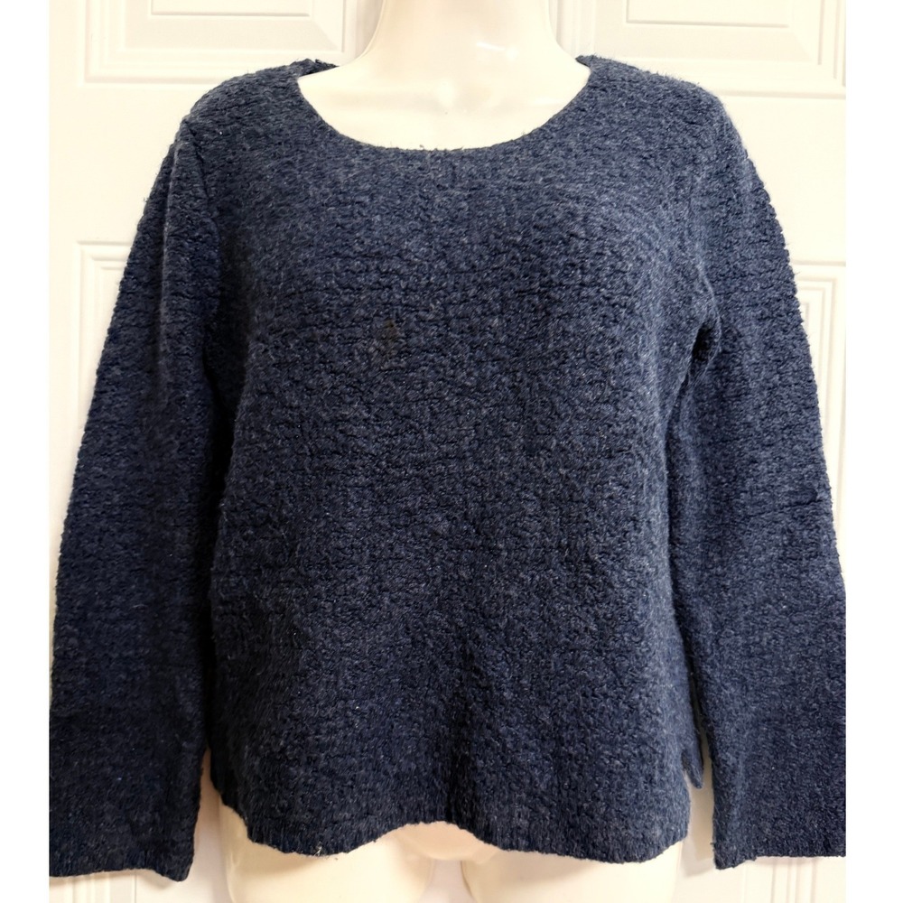 L.L.Bean Women's Textured Knit Sweater SZ XS New England Classic Fall Purple Blu - Picture 2 of 7
